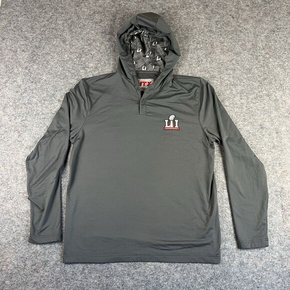 Super Bowl LI Hooded Long Sleeve Shirt Size M - Picture 1 of 9